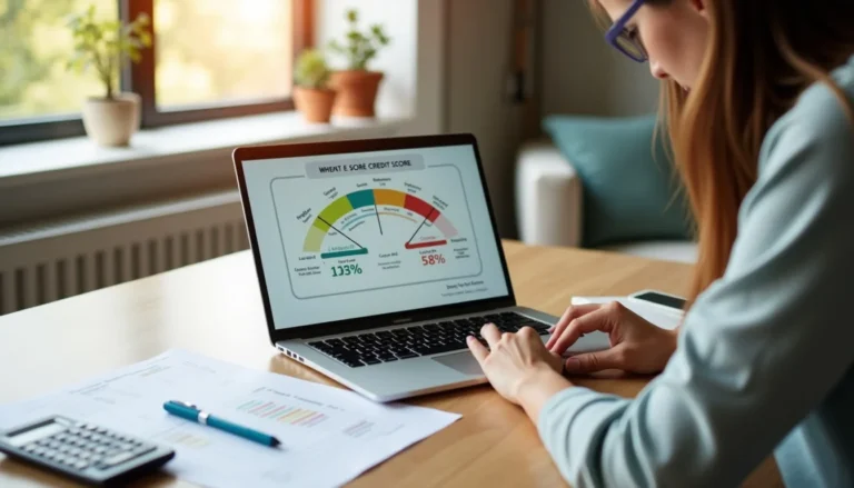 Person reviewing a credit score breakdown chart showing the factors that determine a credit score.